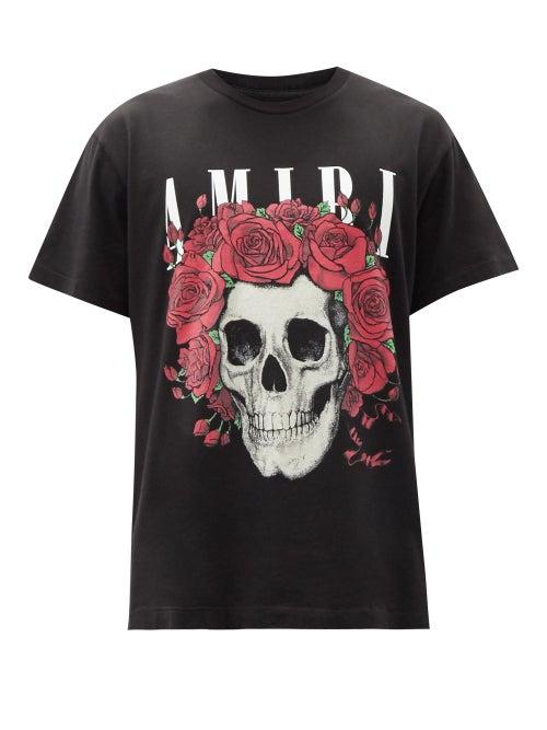 Matchesfashion.com Amiri - Grateful Dead-print Cotton-blend Jersey T-shirt - Mens - Black