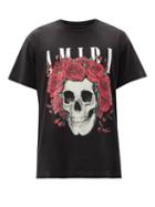 Matchesfashion.com Amiri - Grateful Dead-print Cotton-blend Jersey T-shirt - Mens - Black