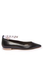 Matchesfashion.com Sophia Webster - Dina Crystal Embellished Leather Flats - Womens - Black