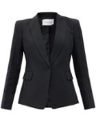 Matchesfashion.com Valentino - Single-breasted Silk-twill Jacket - Womens - Black