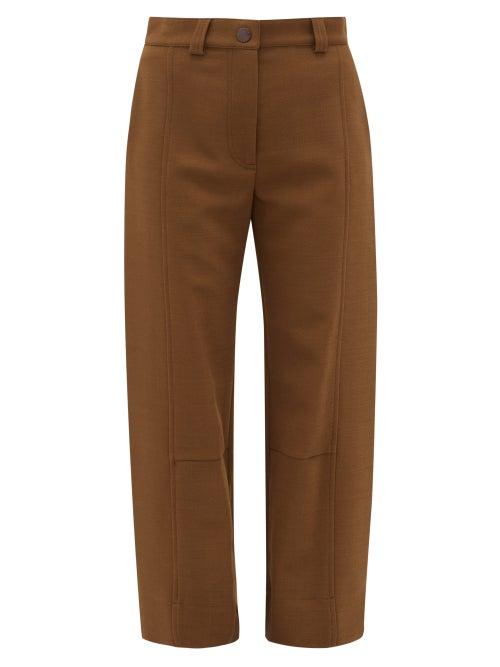 Matchesfashion.com See By Chlo - Tabbed Cuff Twill Trousers - Womens - Brown