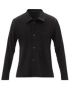 Homme Pliss Issey Miyake - Technical-pleated Knit Jacket - Mens - Black