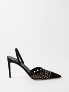 Serena Uziyel - Elora 90 Suede Slingback Pumps - Womens - Black