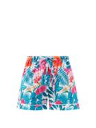 Ladies Lingerie Derek Rose - Ledbury 44 Floral-print Cotton Pyjama Shorts - Womens - White Multi
