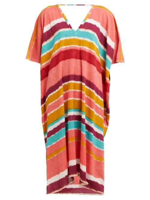 Matchesfashion.com Le Sirenuse, Positano - Sasha Striped Cotton Kaftan - Womens - Multi