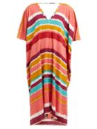Matchesfashion.com Le Sirenuse, Positano - Sasha Striped Cotton Kaftan - Womens - Multi