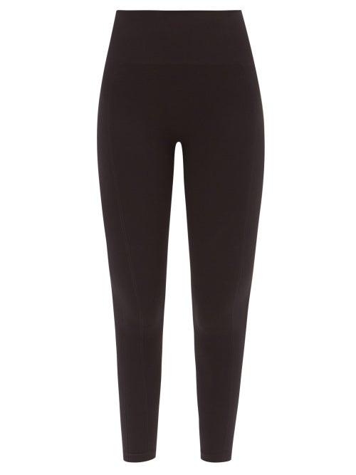 Reebok X Victoria Beckham - Logo-print High-rise Seamless Leggings - Womens - Black