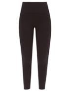 Reebok X Victoria Beckham - Logo-print High-rise Seamless Leggings - Womens - Black