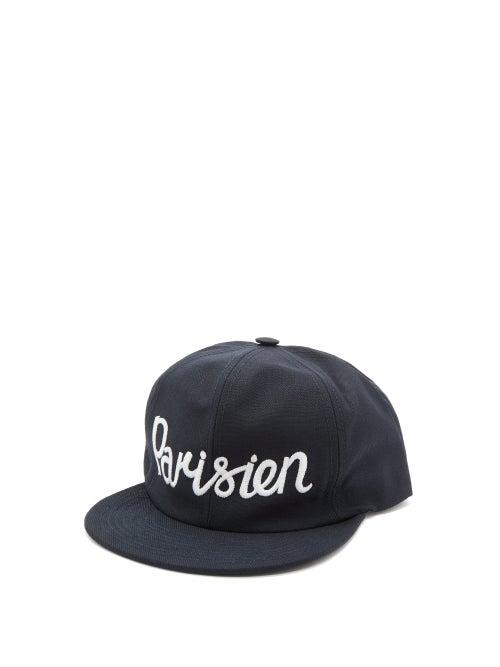Matchesfashion.com Maison Kitsun - Parisien-embroidered Canvas Baseball Cap - Mens - Navy