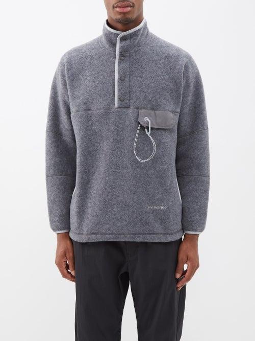 And Wander - Flap-pocket Press-stud Fleece - Mens - Grey