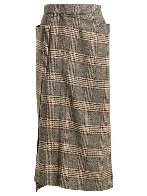 Matchesfashion.com Joseph - Beck Tartan Wool Kilt Skirt - Womens - Grey Multi