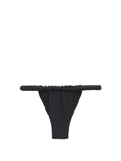 Matchesfashion.com Isa Boulder - Joni Ruched High-cut Bikini Briefs - Womens - Black