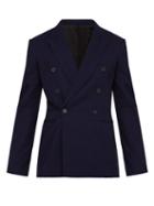 Matchesfashion.com Haider Ackermann - Jagger Double Breasted Cotton Twill Blazer - Mens - Navy