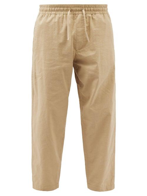 Ymc - Alva Cotton-blend Seersucker Trousers - Mens - Beige