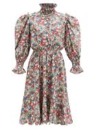 Matchesfashion.com Horror Vacui - Collia Smocked Floral-print Cotton Dress - Womens - Multi