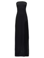 Matchesfashion.com Ann Demeulemeester - Side-slit Wool-blend Crepe Dress - Womens - Black
