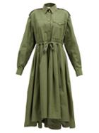 Alexander Mcqueen - Drawstring-waist Poplin Shirt Dress - Womens - Khaki