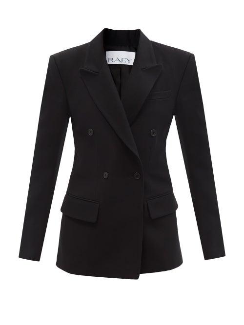 Ladies Rtw Raey - Double-breasted Wool Suit Jacket - Womens - Black