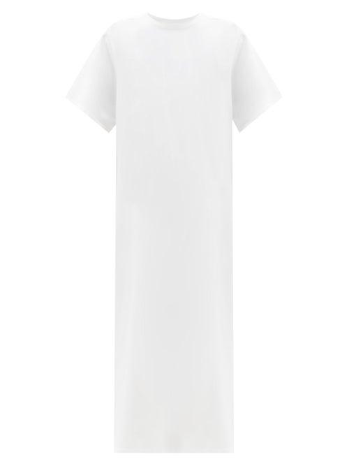 Matchesfashion.com The Row - Aprile Side-slit Cotton-jersey T-shirt Dress - Womens - Ivory