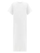 Matchesfashion.com The Row - Aprile Side-slit Cotton-jersey T-shirt Dress - Womens - Ivory