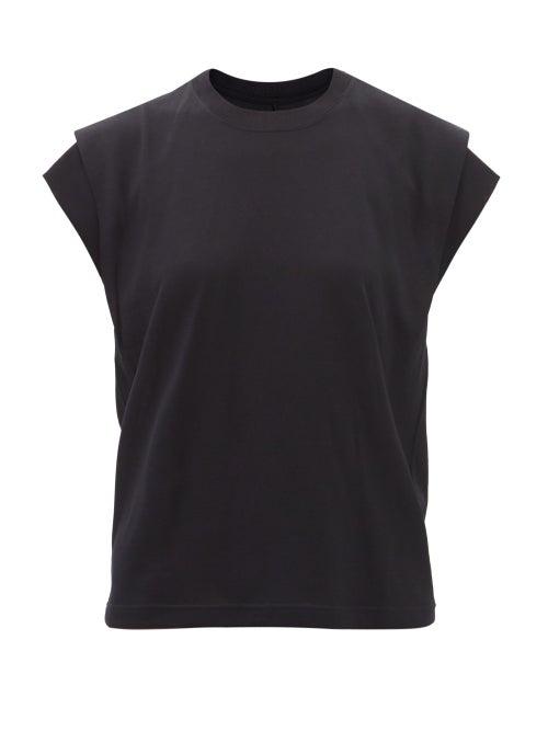 Isabel Marant - Zinao Gathered-shoulder Cotton-jersey Tank Top - Womens - Black