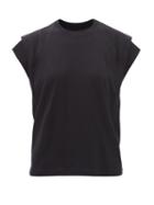 Isabel Marant - Zinao Gathered-shoulder Cotton-jersey Tank Top - Womens - Black