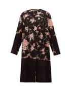 Matchesfashion.com By Walid - Tanita 19th Century Floral Embroidered Silk Coat - Womens - Black Pink