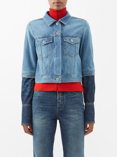 Loewe - Trompe L'oeil Denim Cropped Jacket - Womens - Denim