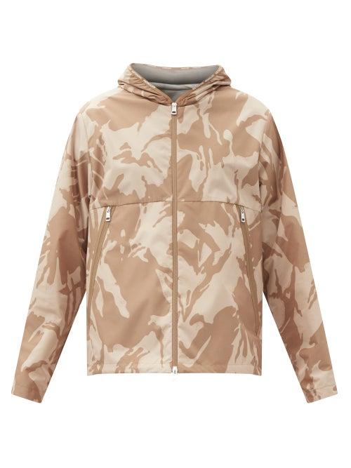 Matchesfashion.com Moncler - Camouflage-print Shell Hooded Jacket - Mens - Beige