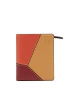 Loewe - Compact Leather Zip-around Wallet - Womens - Burgundy Multi