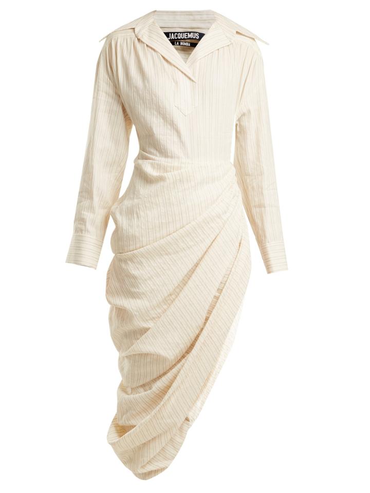 Jacquemus Draped Linen-blend Dress