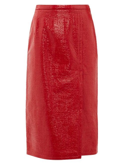 Matchesfashion.com No. 21 - Textured Faux Leather Skirt - Womens - Red