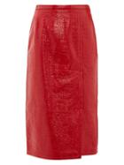 Matchesfashion.com No. 21 - Textured Faux Leather Skirt - Womens - Red