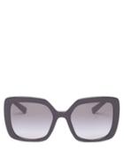 Ladies Accessories Valentino - V-logo Square Acetate Sunglasses - Womens - Black Gold