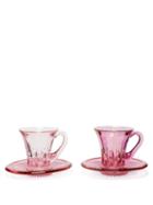Matchesfashion.com Luisa Beccaria - Set Of Two Espresso Coffee Glasses - Pink