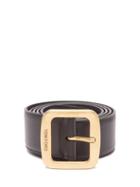 Tom Ford - Logo-engraved Buckle Leather Belt - Mens - Black