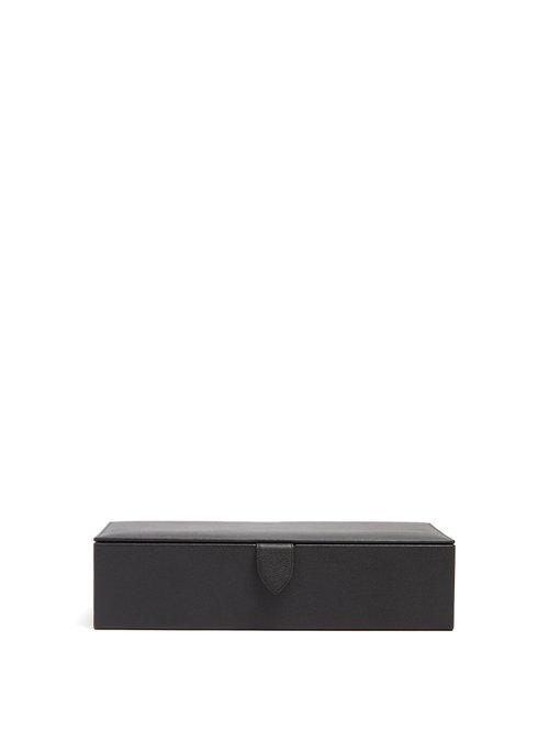 Matchesfashion.com Smythson - Grosvenor Leather Watch Box - Mens - Black