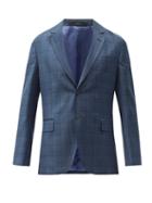 Mens Rtw Paul Smith - Single-breasted Check Wool-fresco Suit Jacket - Mens - Green Multi