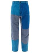 Matchesfashion.com Eye/loewe/nature - Patchwork Cotton Trousers - Mens - Blue