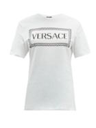 Matchesfashion.com Versace - Logo Print Cotton Jersey T Shirt - Womens - White Multi