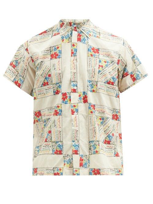 Bode - Micro Signature Short-sleeved Cotton Shirt - Mens - White