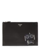 Prada Robot-appliqu Saffiano-leather Pouch