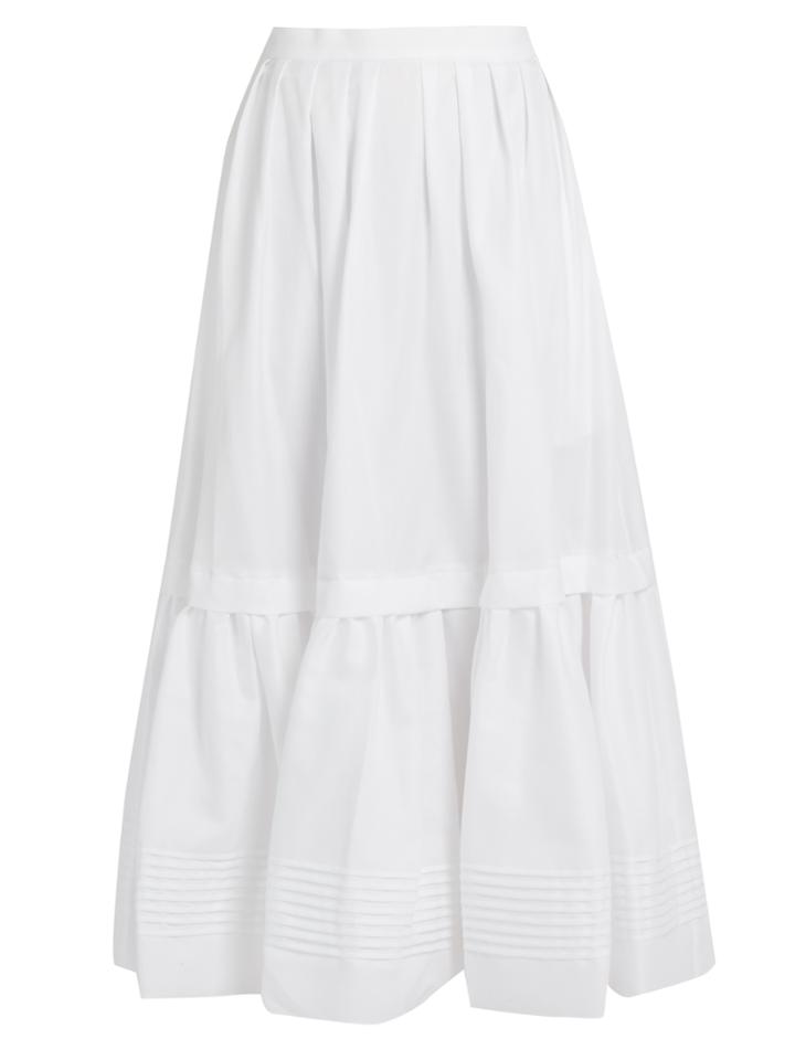 Erdem Leigh Tiered Cotton Skirt