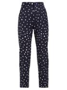 Matchesfashion.com Charles Jeffrey Loverboy - Polka Dot Print Wool Trousers - Womens - Navy Multi