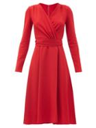 Matchesfashion.com Dolce & Gabbana - Wrap-front Belted Cady-crepe Midi Dress - Womens - Red