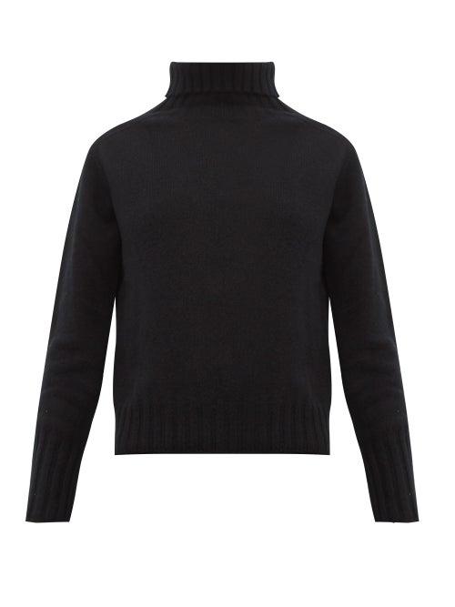 Matchesfashion.com Margaret Howell - Ribbed Roll Neck Brushed Cashmere Sweater - Womens - Black