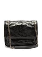 Saint Laurent - Niki Quilted Crinkled-leather Cross-body Bag - Womens - Black