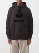 Isabel Marant - Miley Flocked-logo Cotton-blend Hooded Sweatshirt - Mens - Black