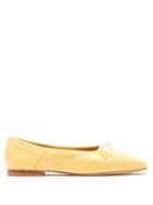 Matchesfashion.com Mansur Gavriel - Dream Square-toe Leather Ballerina Flats - Womens - Light Yellow