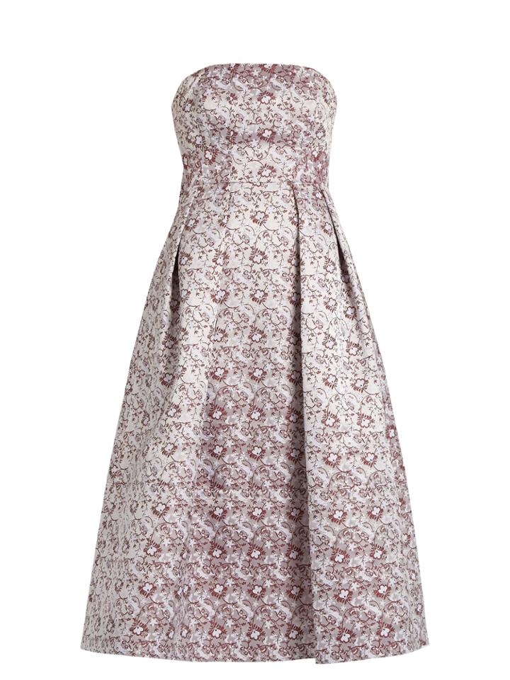 Erdem Alina Strapless Satin-jacquard Dress